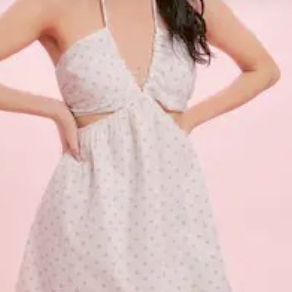 American Eagle Ruched Halter Cut-Out Mini Dress - Picture 3 of 3